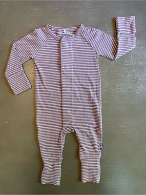 0-3M Magnetic Me Lavender and White Striped One-Piece Footie